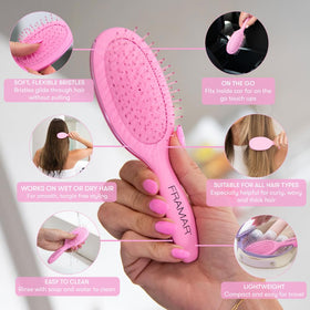 FRAMAR Mini Brosse à Cheveux Démêlante vue de dos, design compact