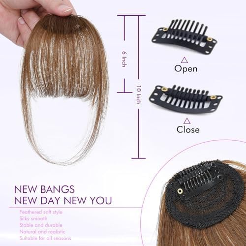 Frange en cheveux réels ELEFOCUS sur mannequin