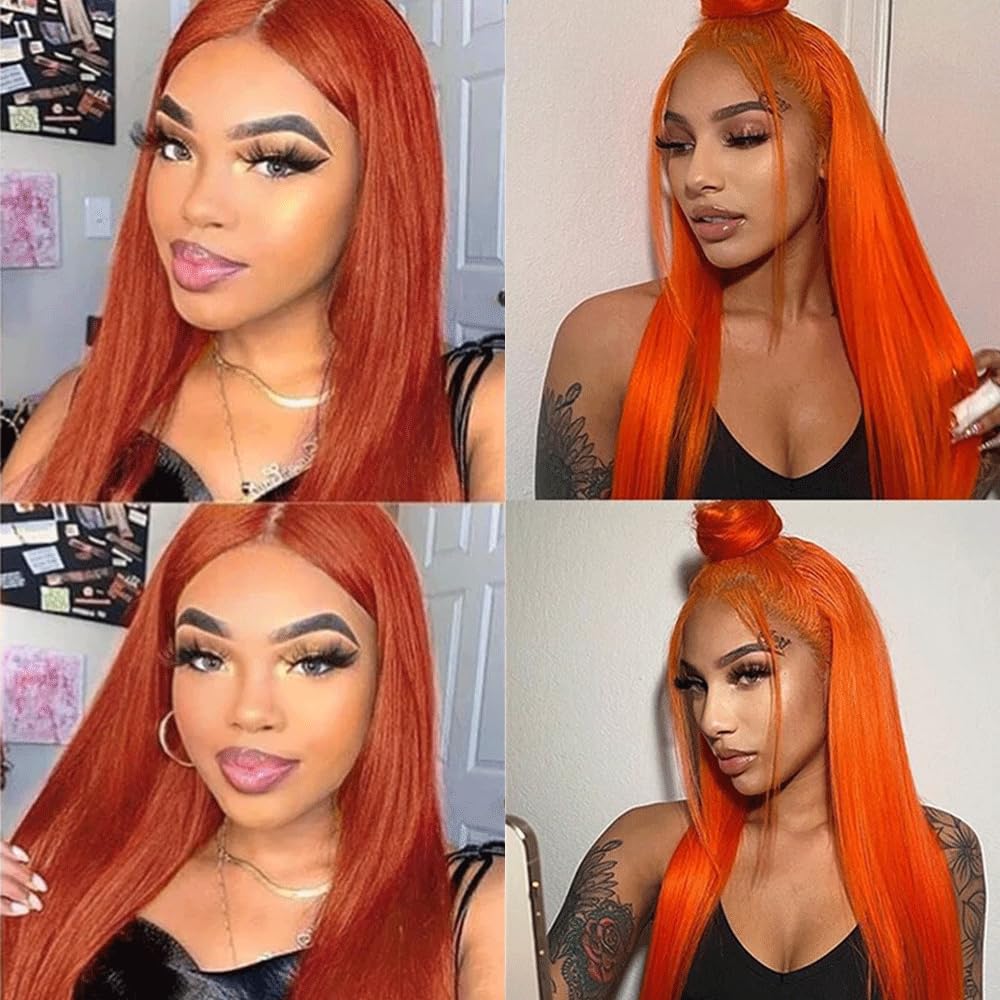 Fridnae cheveux brésiliens vierges bundles orange vue latérale