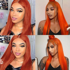 Fridnae cheveux brésiliens vierges bundles orange vue latérale