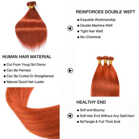 Fridnae extensions cheveux orange en paquet bien organisé