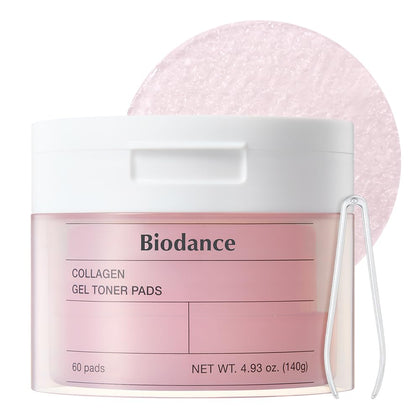 Front view of BIODANCE Gel Tonique Collagène 60 Pads packaging