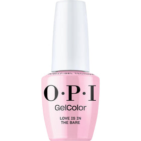 Front view of OPI GelColor Love is in the Bare 15 ml nail polish