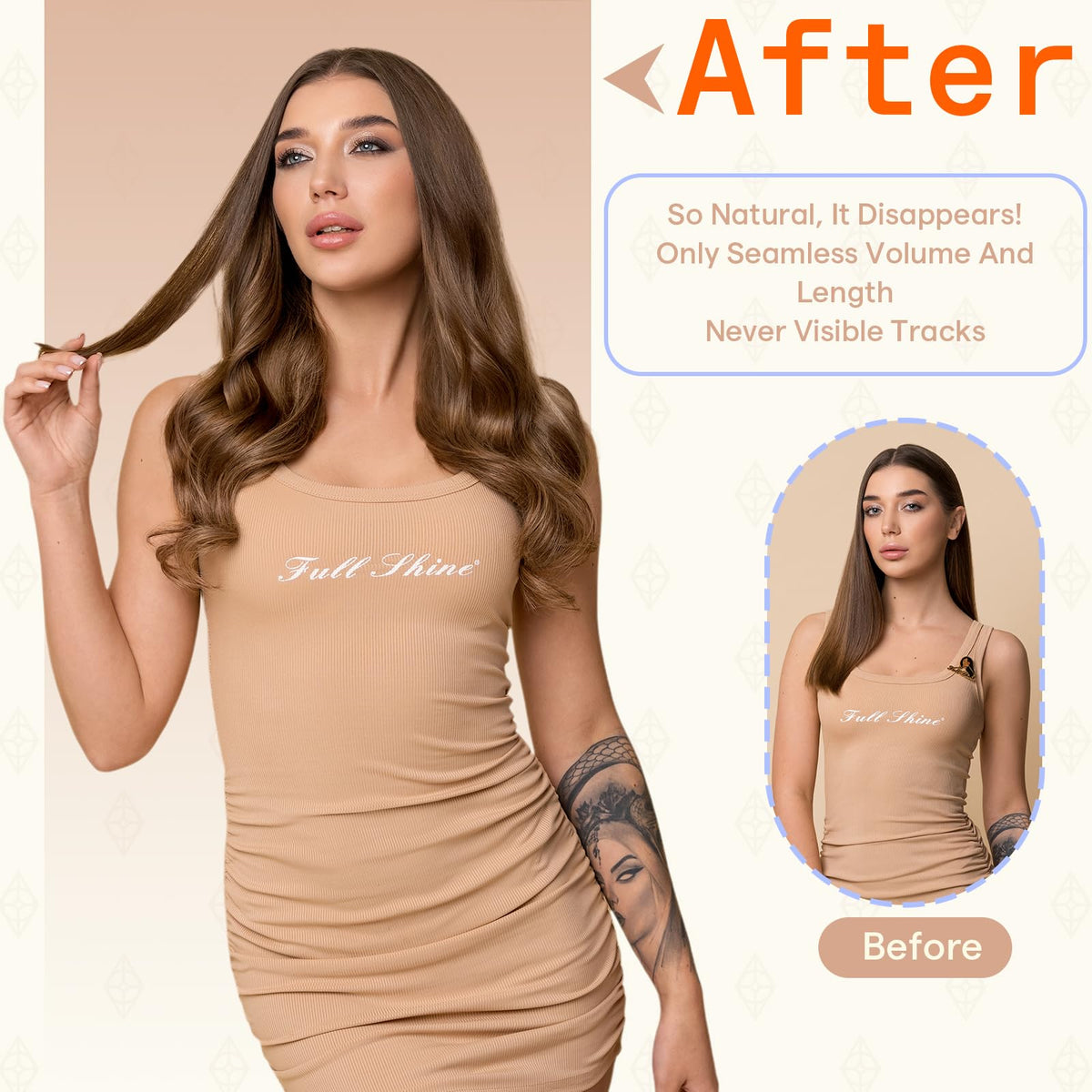 Fshine extensions cheveux humains tape-in en paquet
