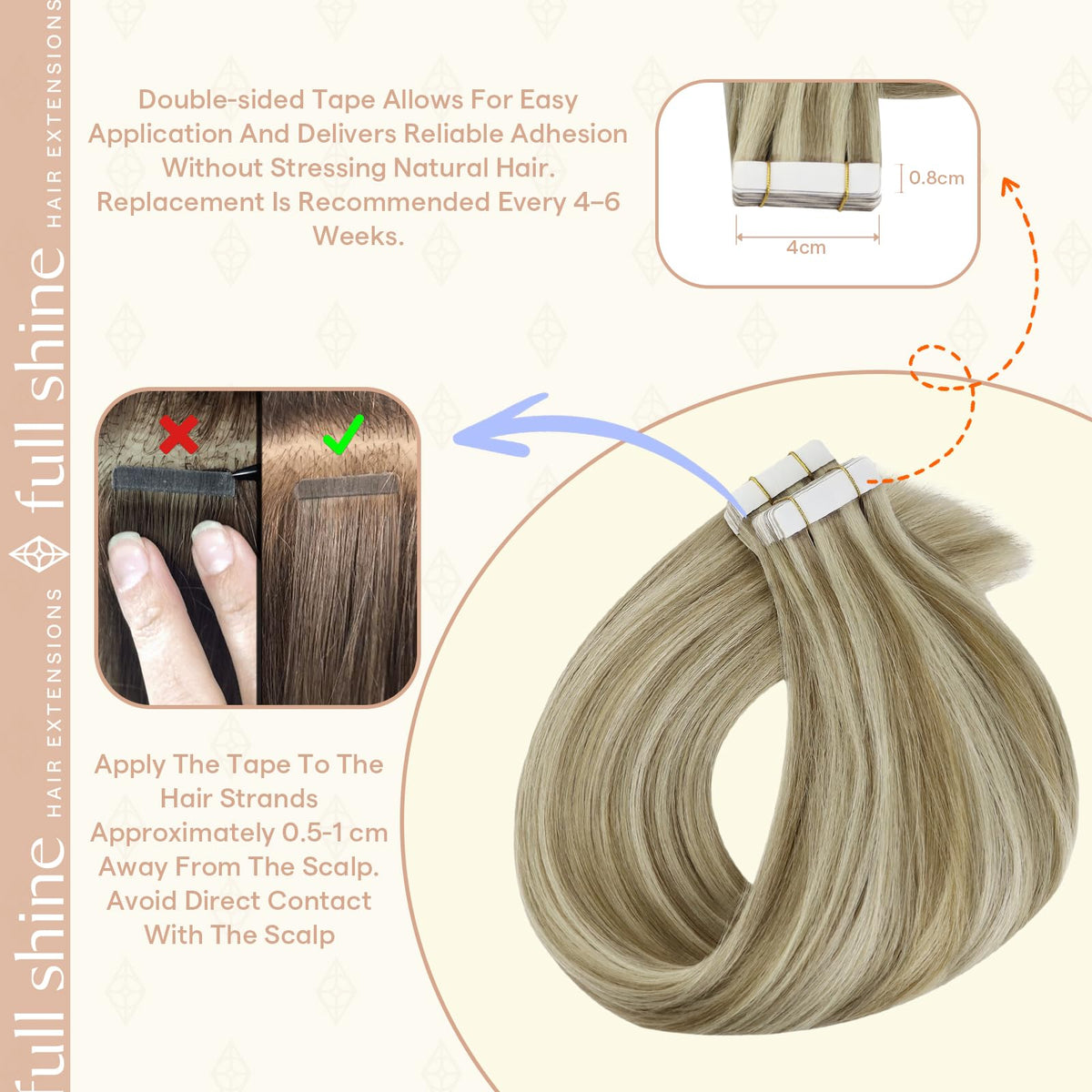 Fshine extensions de cheveux, démonstration d'application