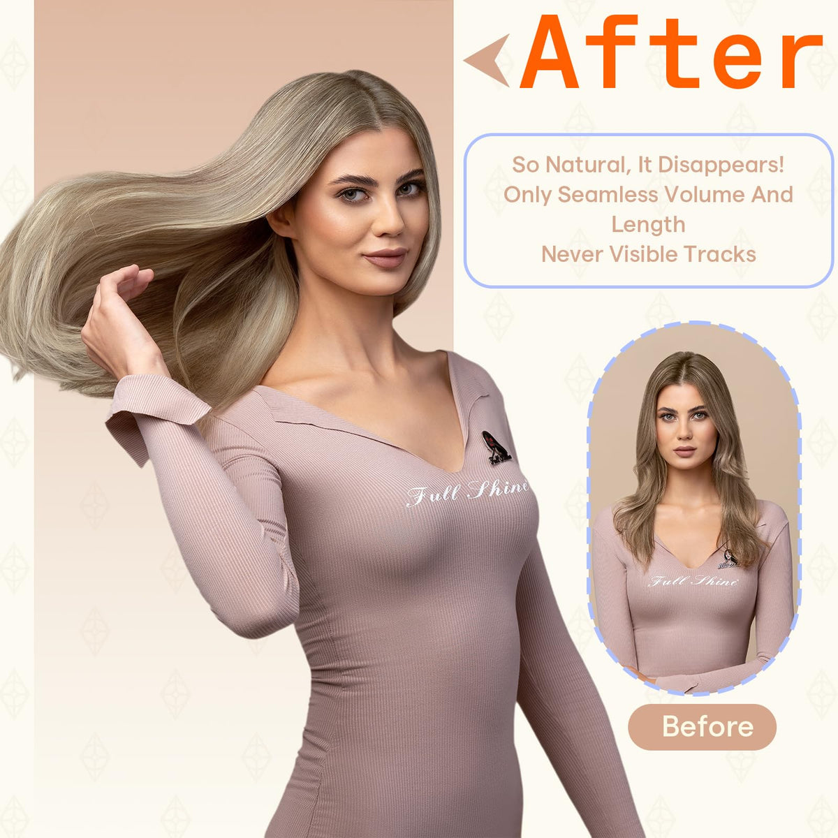 Fshine extensions de cheveux en situation de coiffage quotidien