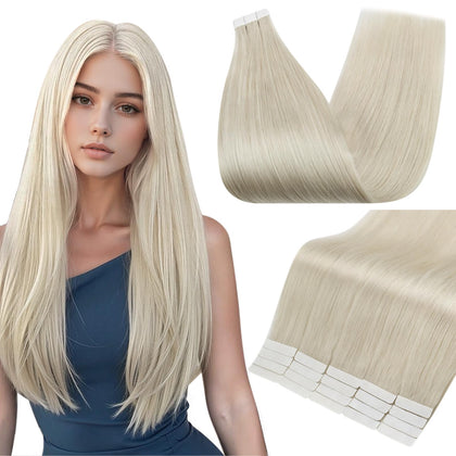 Fshine extensions de cheveux humains blonds glacés 22 pouces vue de face