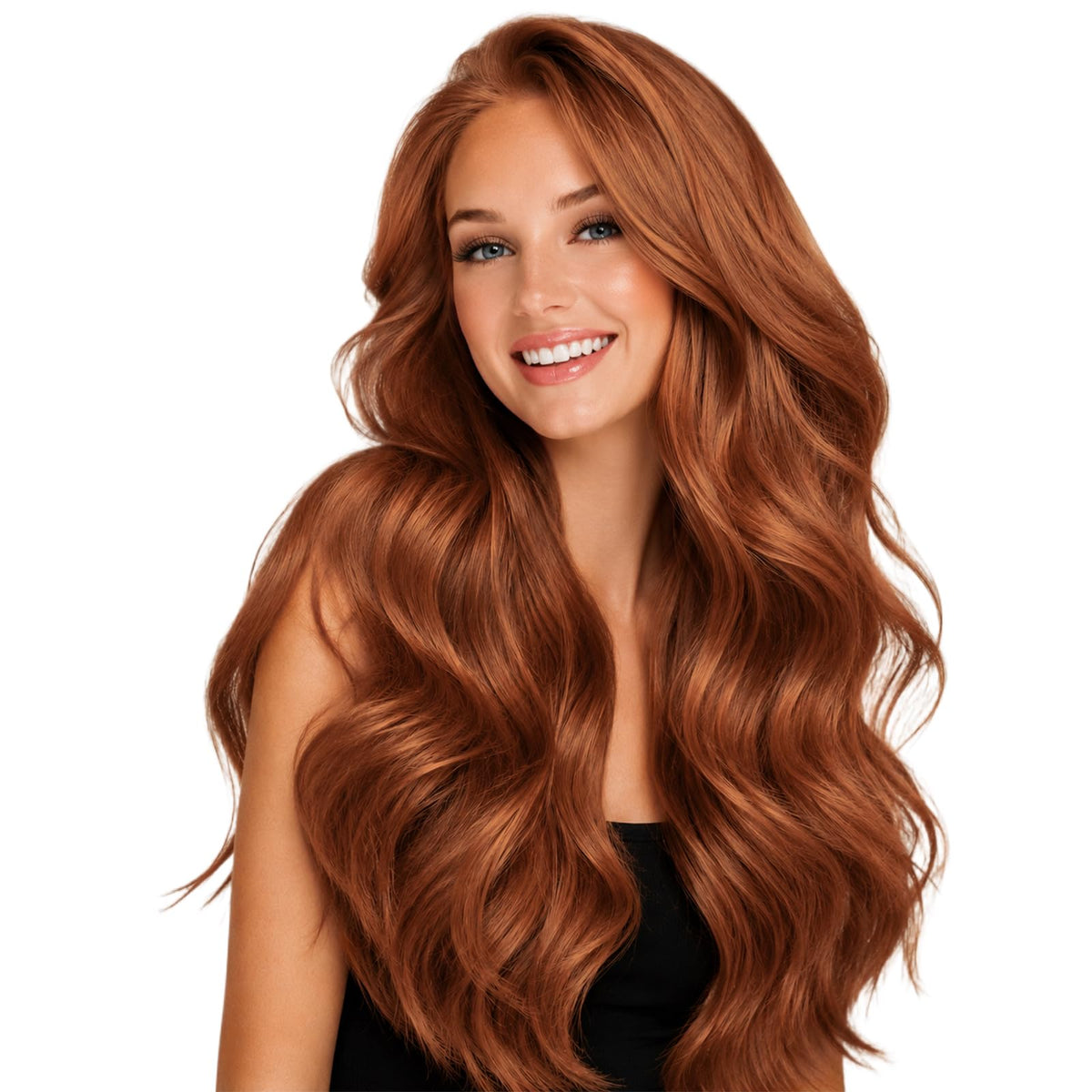 Full Shine Extensions Cheveux Invisi Edge 24 pouces couleur Cuivre Flame