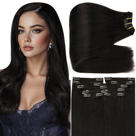 Full Shine extensions de cheveux clip ins 24 pouces vue avant