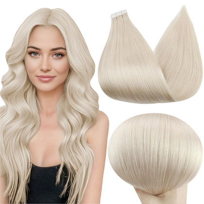 Full Shine extensions de cheveux naturels 12 pouces blonde platine vue de face