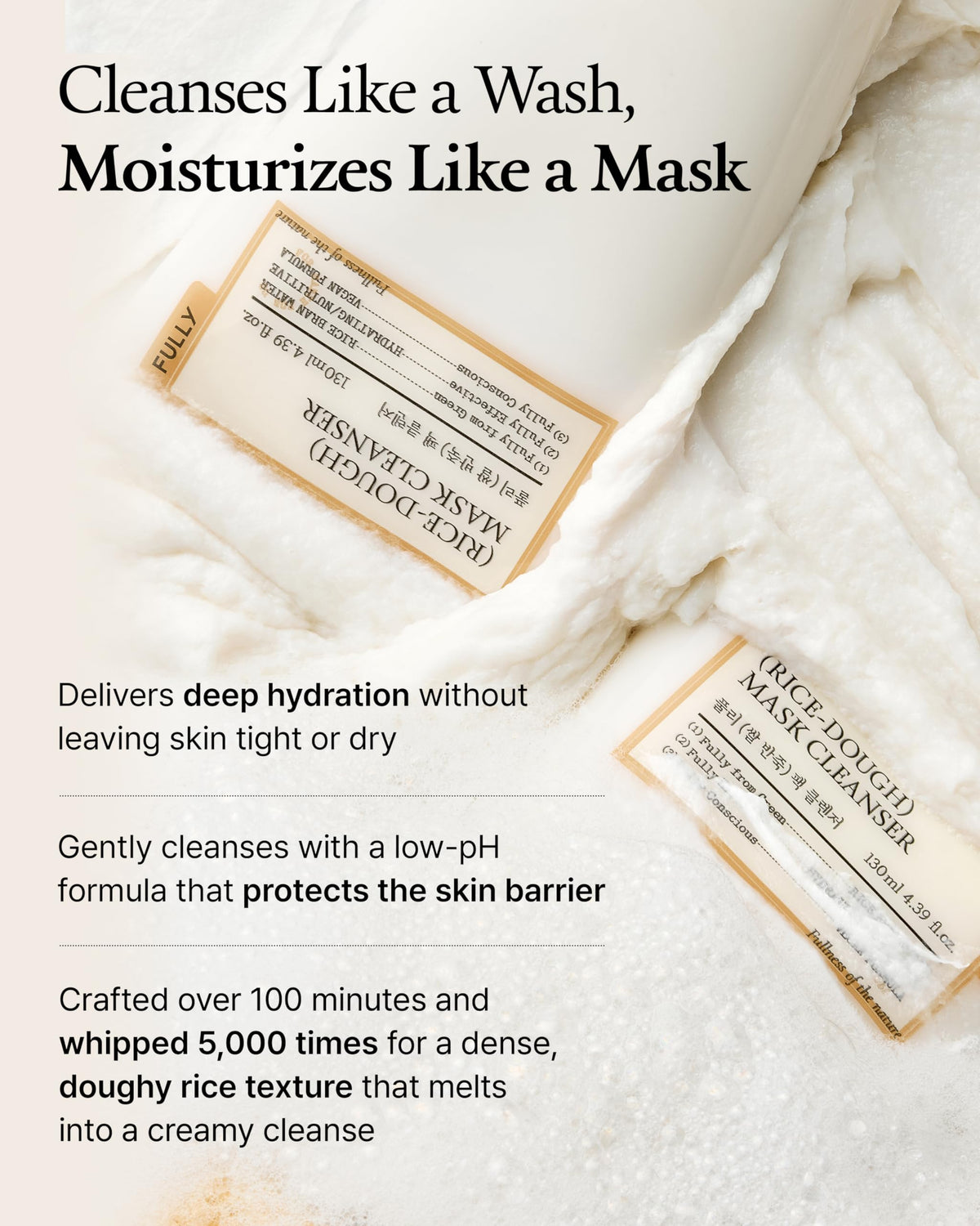 FULLY Nettoyant Masque de Riz 180g - application sur peau