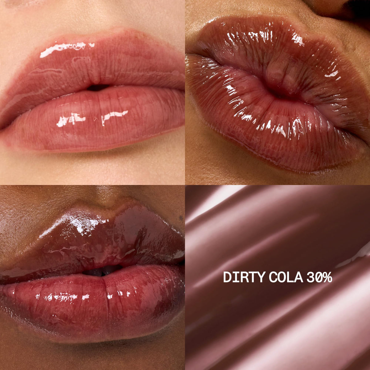 fwee Gloss Volumateur 3D 30% Dirty Cola, texture du gloss sur une main