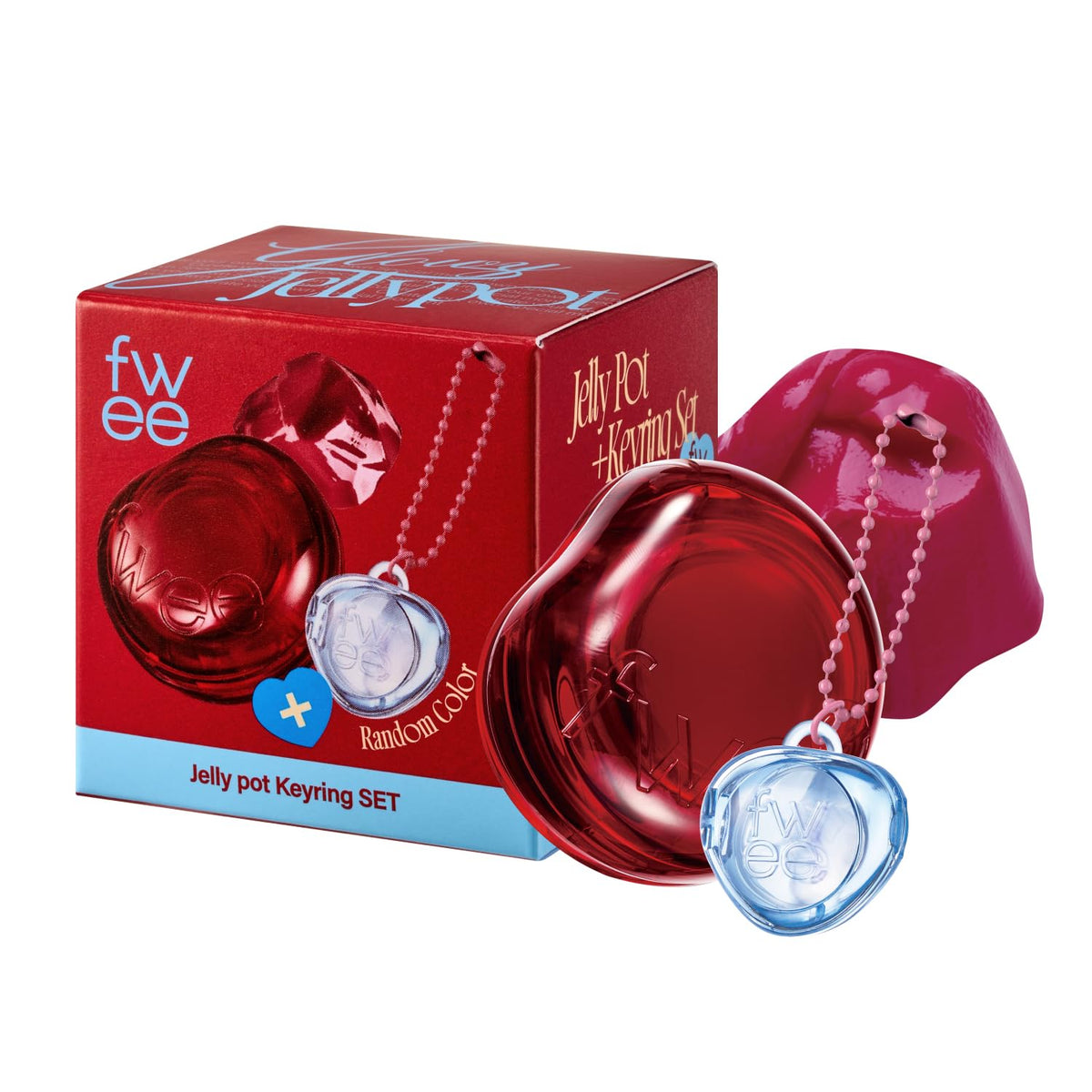 fwee Glowy Jelly Pot modèle Berry Red avec texture jelly