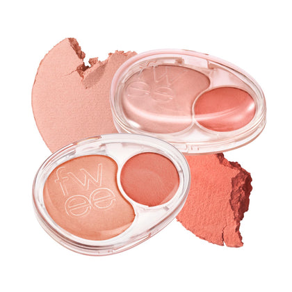 fwee Mellow Dual Blush CR01 Juicy Smile devant avec texture jelly
