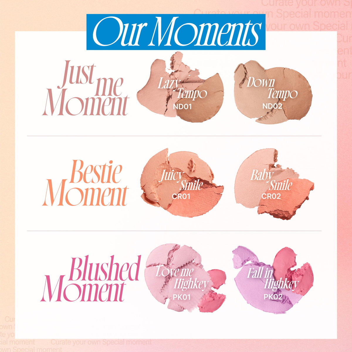 fwee Mellow Dual Blush PK02 texture en gros plan