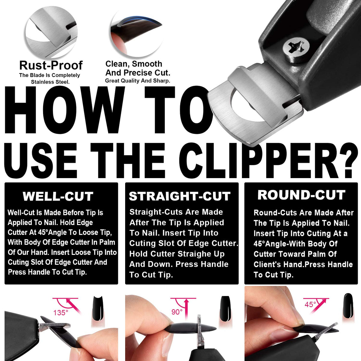 GA&EN coupe-ongles réglable avec lame en acier inoxydable