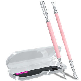 GA&EN Outils de Pousse-Cuticules Roses, vue avant avec têtes visibles