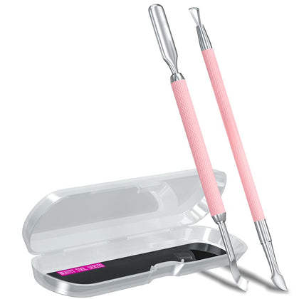 GA&EN Outils de Pousse-Cuticules Roses, vue avant avec têtes visibles