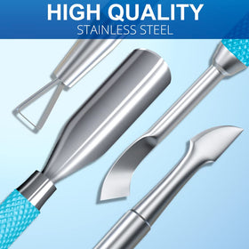 GA&EN Outils de Pousse-Cuticules Turquoise tête pointue
