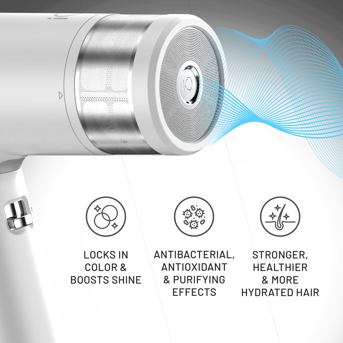 GA.MA iQ1 Perfetto Sèche-Cheveux gris en utilisation