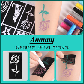 Gamme de couleurs des marqueurs Anmmy pour tatouages temporaires