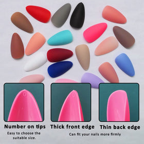 Gamme de faux ongles press on en différentes couleurs