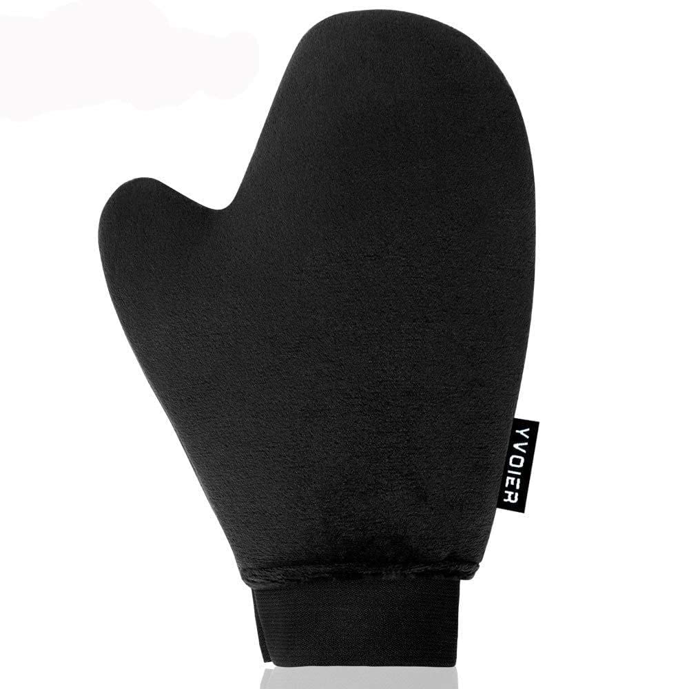 Gant d'auto-bronzage YVOIER en velours noir avec poignet élastique