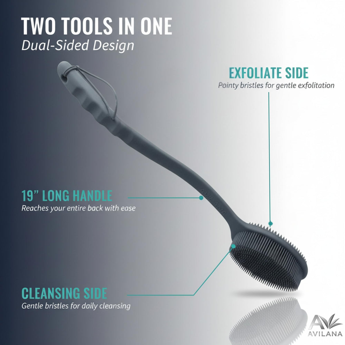 Gant de bain Avilana en silicone avec nubs pour massage