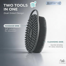 Gant de bain Avilana en silicone avec texture douce pour massage