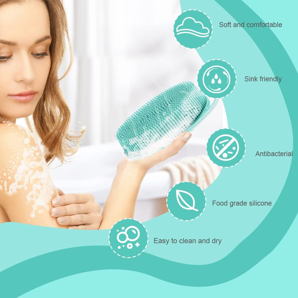 Gant de bain Bsofing en silicone utilisé lors d'une douche