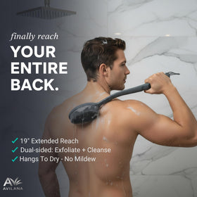 Gant de bain en silicone Avilana avec brosse pour le visage