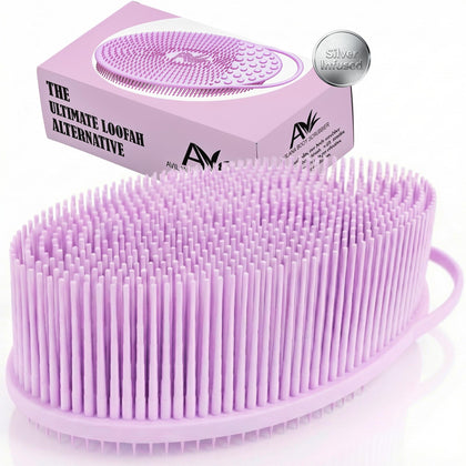 Gant de bain en silicone Avilana couleur rose et argent