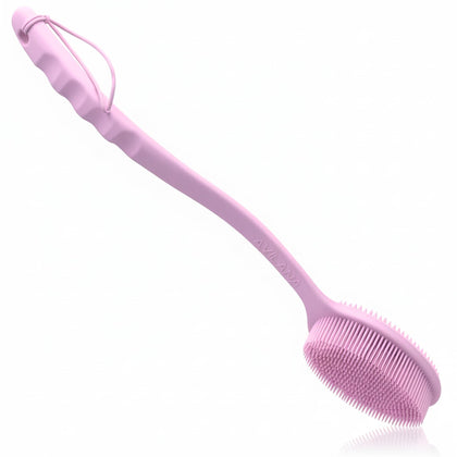 Gant de bain en silicone Avilana rose, vue de face