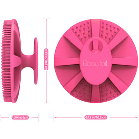 Gant de bain en silicone BEAUTAIL contre une surface en marbre