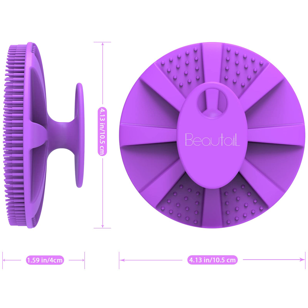 Gant de bain en silicone BEAUTAIL sur un fond neutre