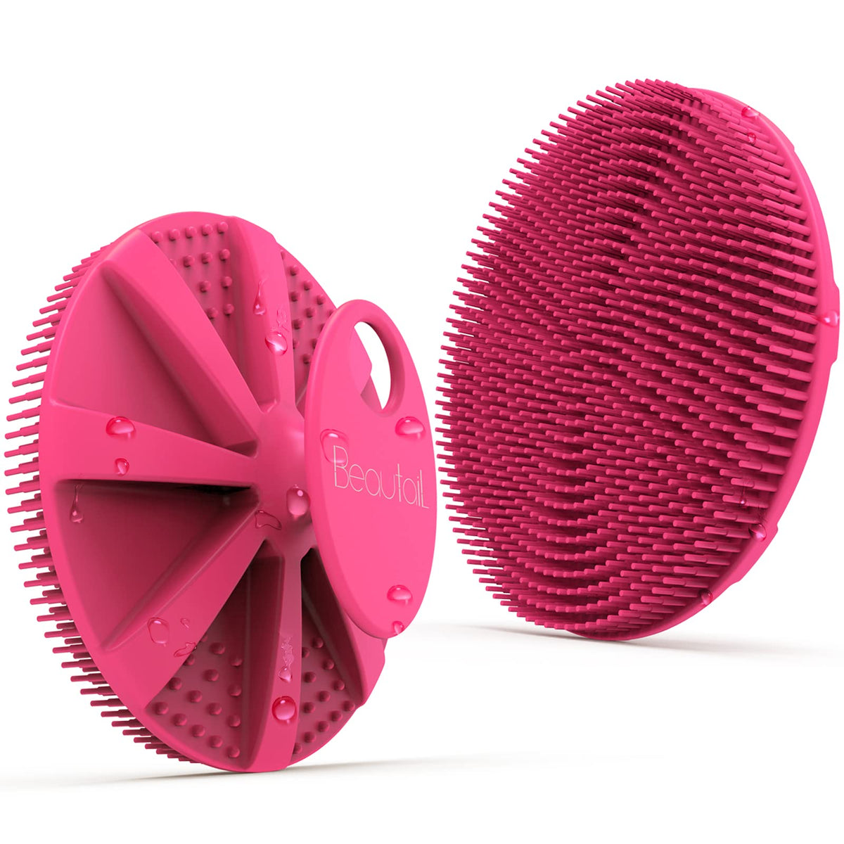 Gant de bain en silicone BEAUTAIL vue avant avec poils doux