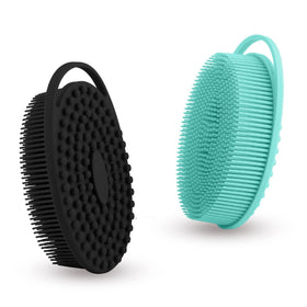 Gant de bain en silicone Bsofing modèle noir et vert vue de face