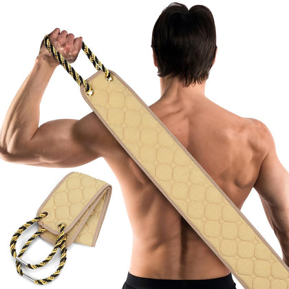 Gant de bain exfoliant eaxun 98 cm vue avant avec poignées