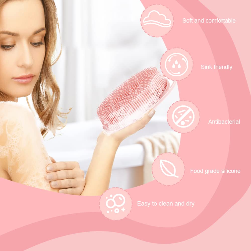Gant de douche Bsofing en silicone sur fond blanc