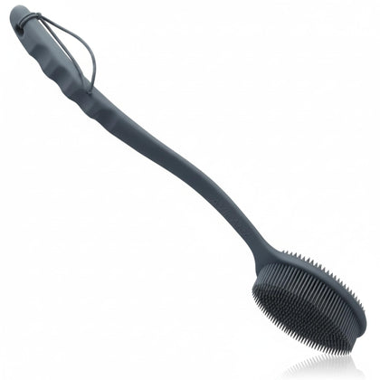 Gant de douche en silicone Avilana, vue avant, couleur gris foncé
