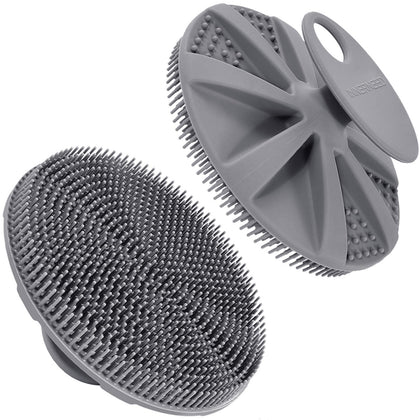 Gant de douche en silicone INNERNEED gris vue de face