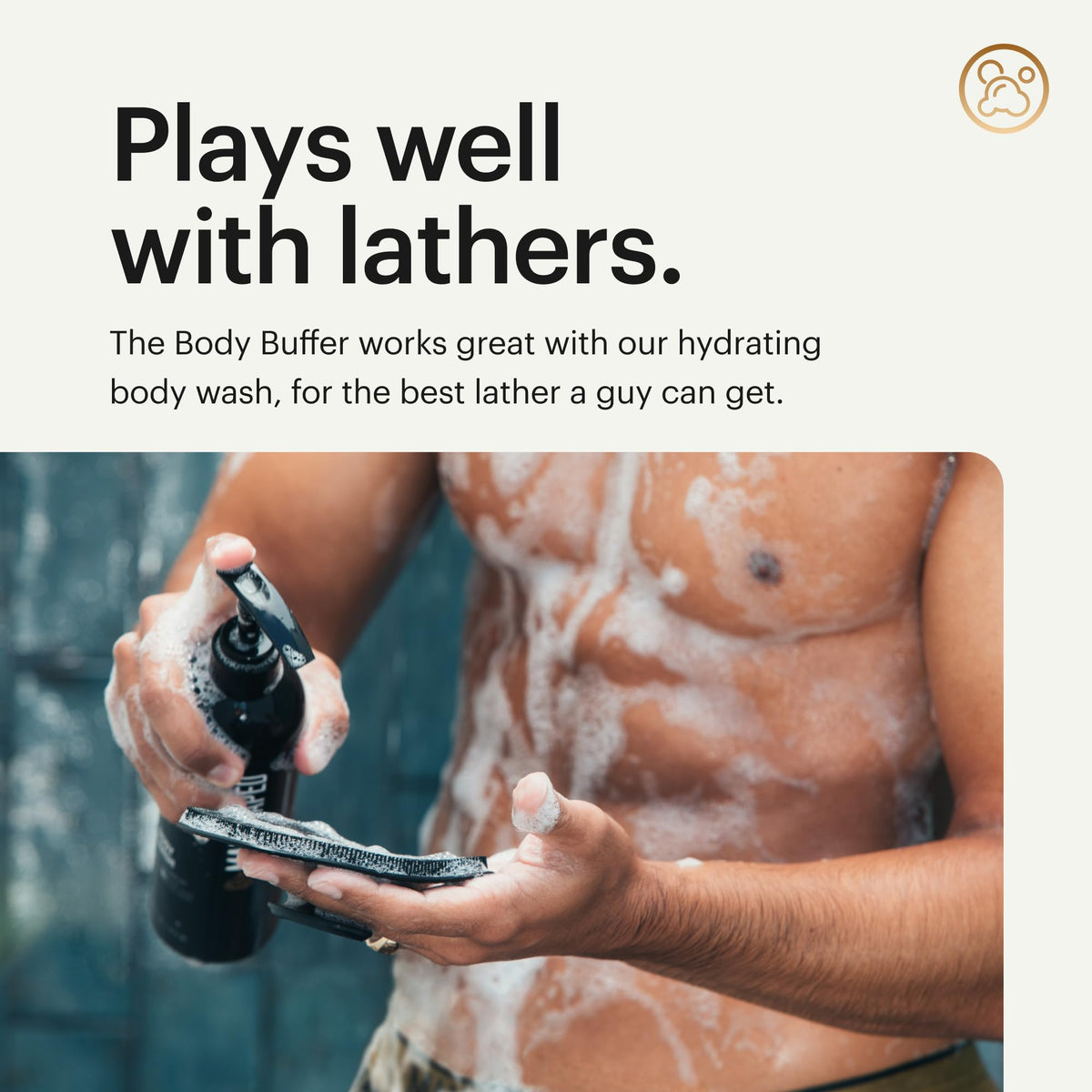 Gant de gommage MANSCAPED The Body Buffer avec gel douche