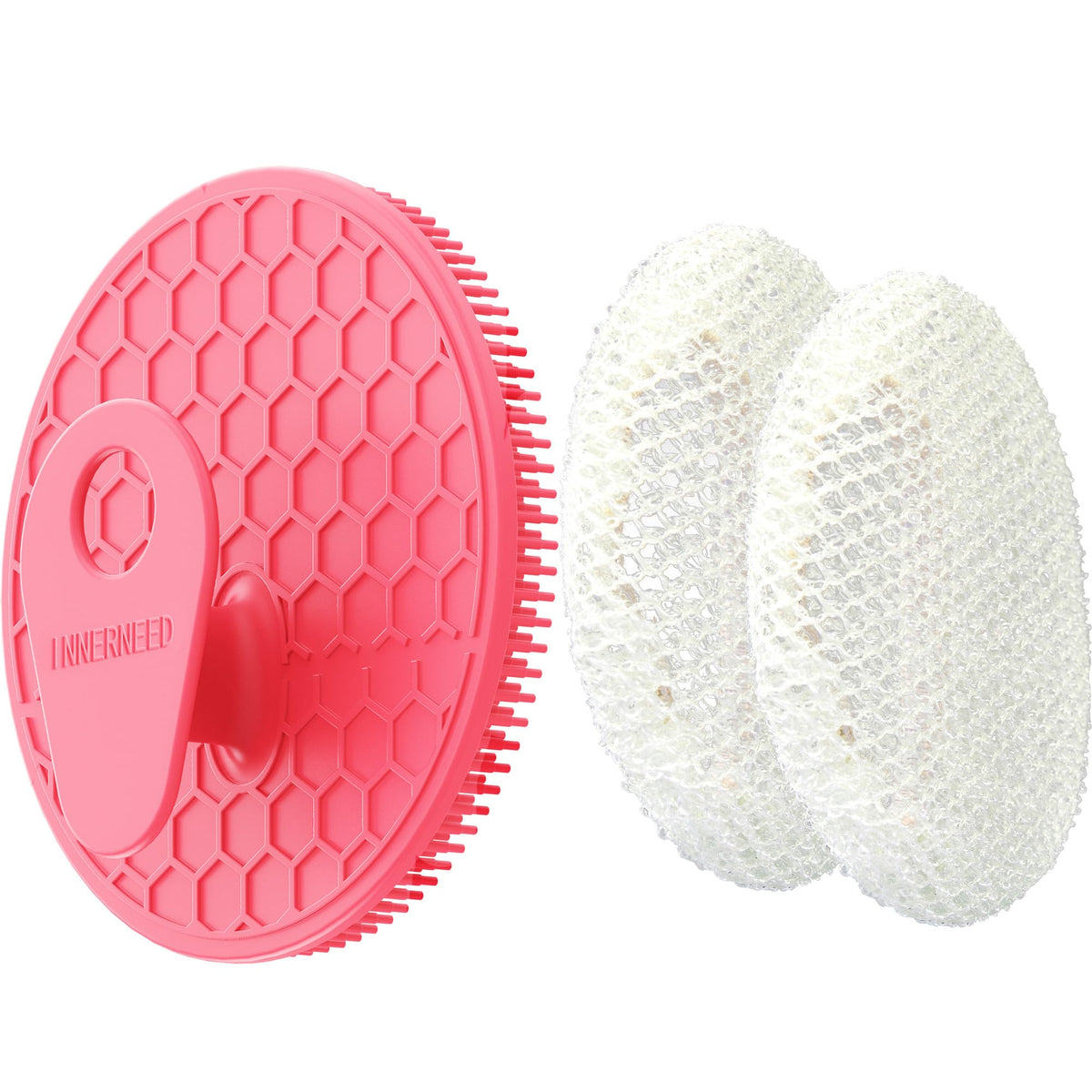 Gant de nettoyage corps INNERNEED rose avec brins en silicone