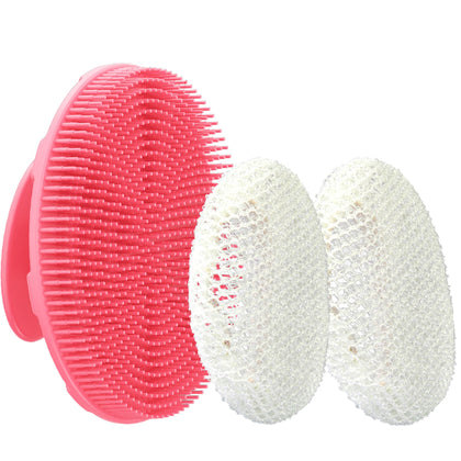 Gant de nettoyage en silicone rose INNERNEED vue de face
