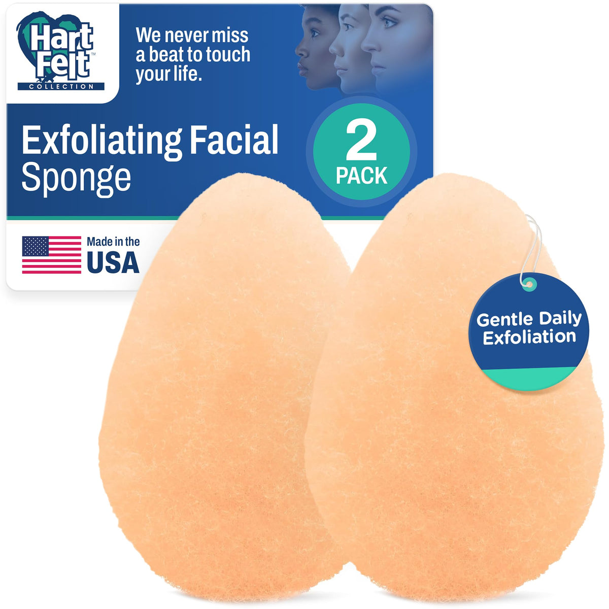 Gant exfoliant HartFelt en deux pièces, vue de face