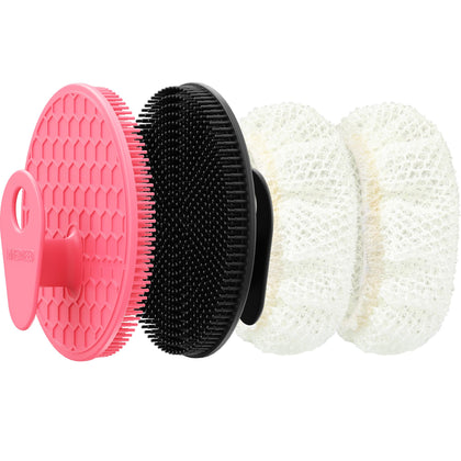 Gant exfoliant INNERNEED en silicone et maille nylon, vue de face
