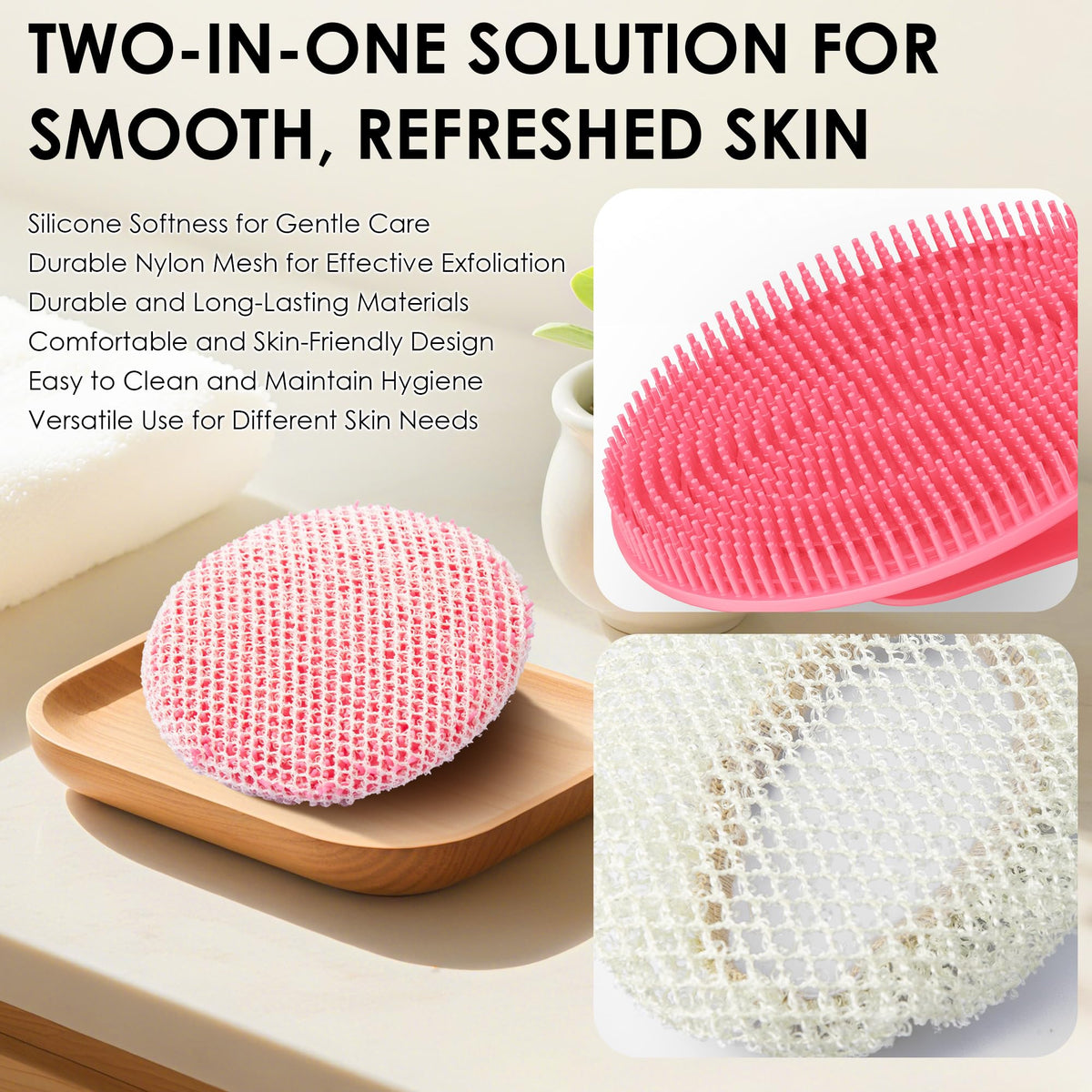 Gant exfoliant INNERNEED en silicone vue de dos