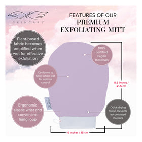 Gant exfoliant premium Lavande SERAPHIC SKINCARE avec instructions
