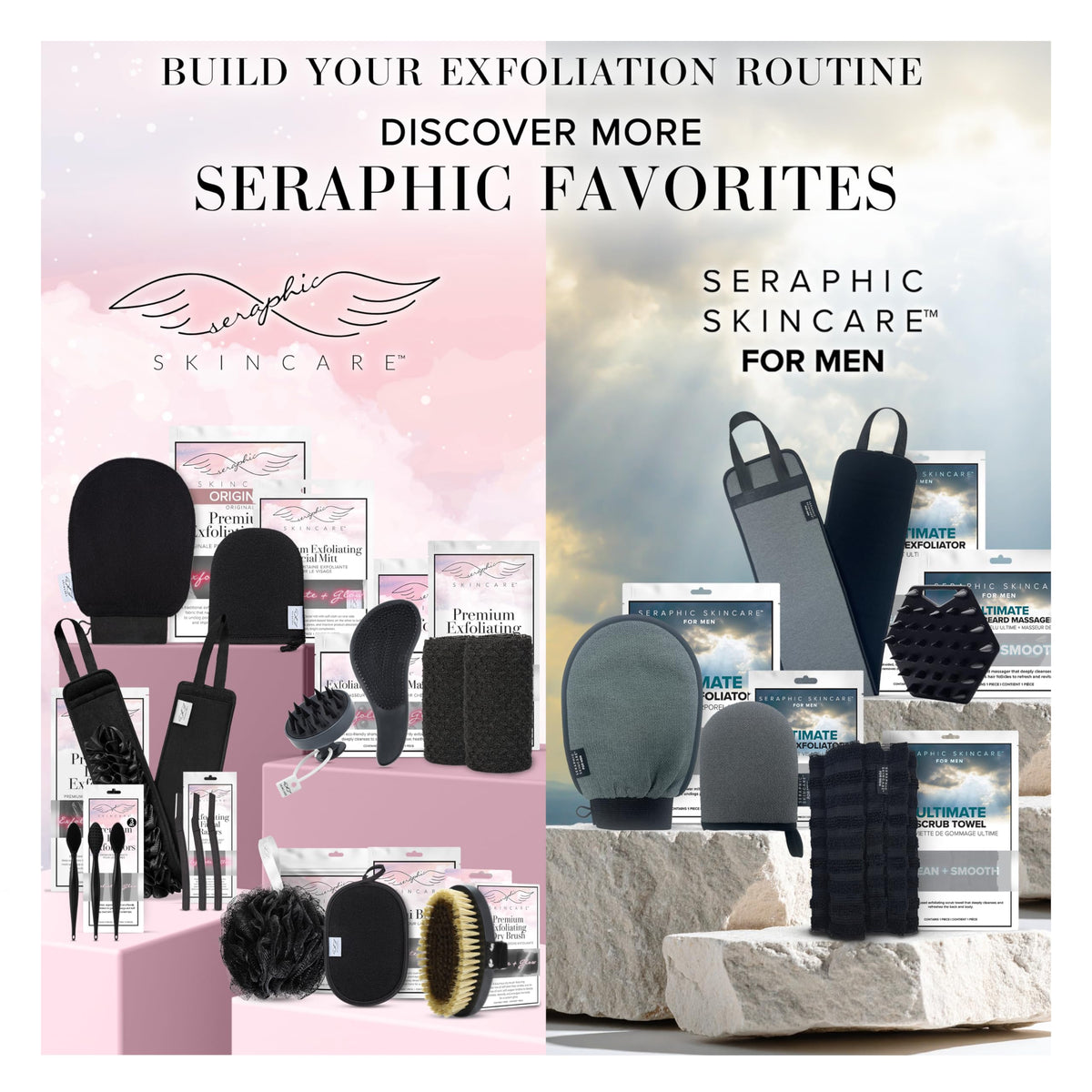 Gant exfoliant SERAPHIC SKINCARE, texture du tissu
