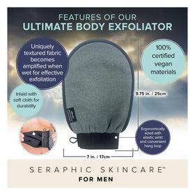 Gant exfoliant SERAPHIC SKINCARE, vue de côté avec boucle de suspension